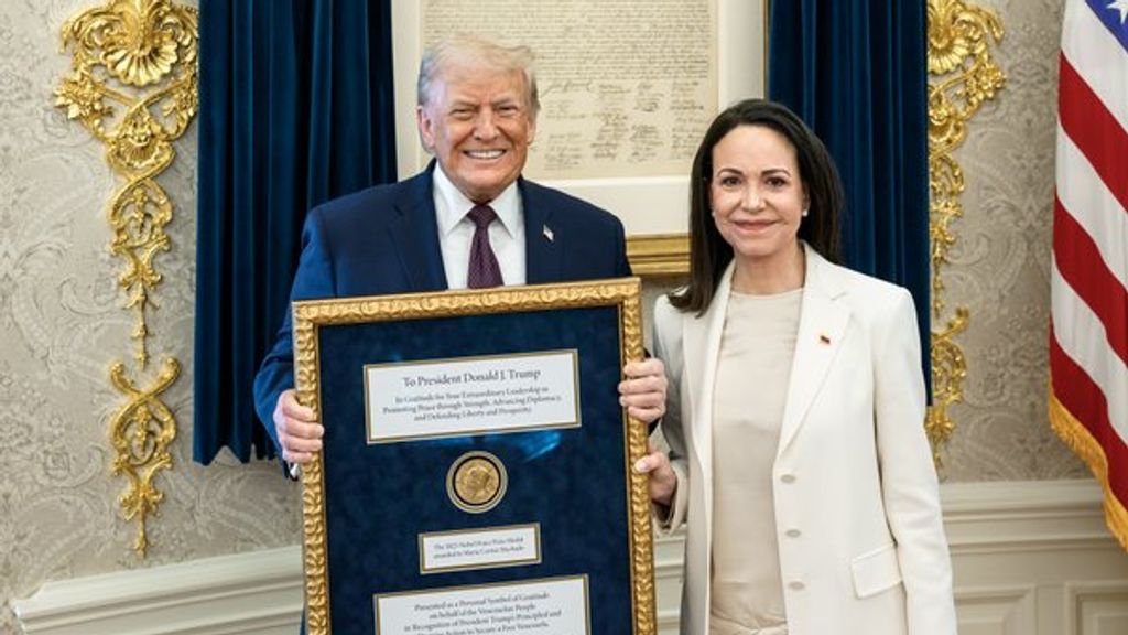 Machado biedt haar Nobelprijs aan Trump aan tijdens ontmoeting in Witte Huis