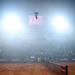 Tennispartij Masters Rome onderbroken vanwege rook bij bekerfeest Inter