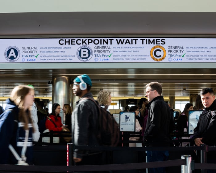 Airport travel chaos continues as DHS funding freeze becomes longest partial shutdown in history – US politics live
