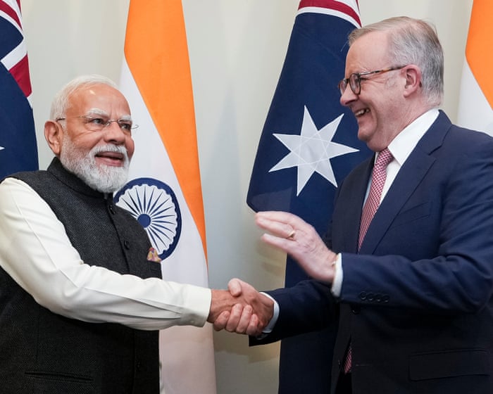 Modi and Albanese ink major uranium deal as Indian leader’s visit expected to draw 30,000-strong crowd