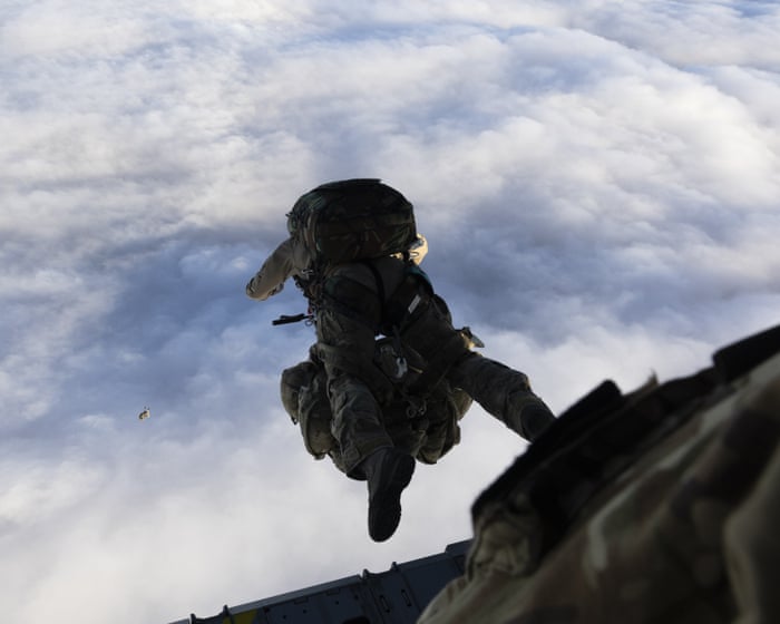 Falling backwards and plunging through clouds: British paratroopers’ landing on Tristan da Cunha