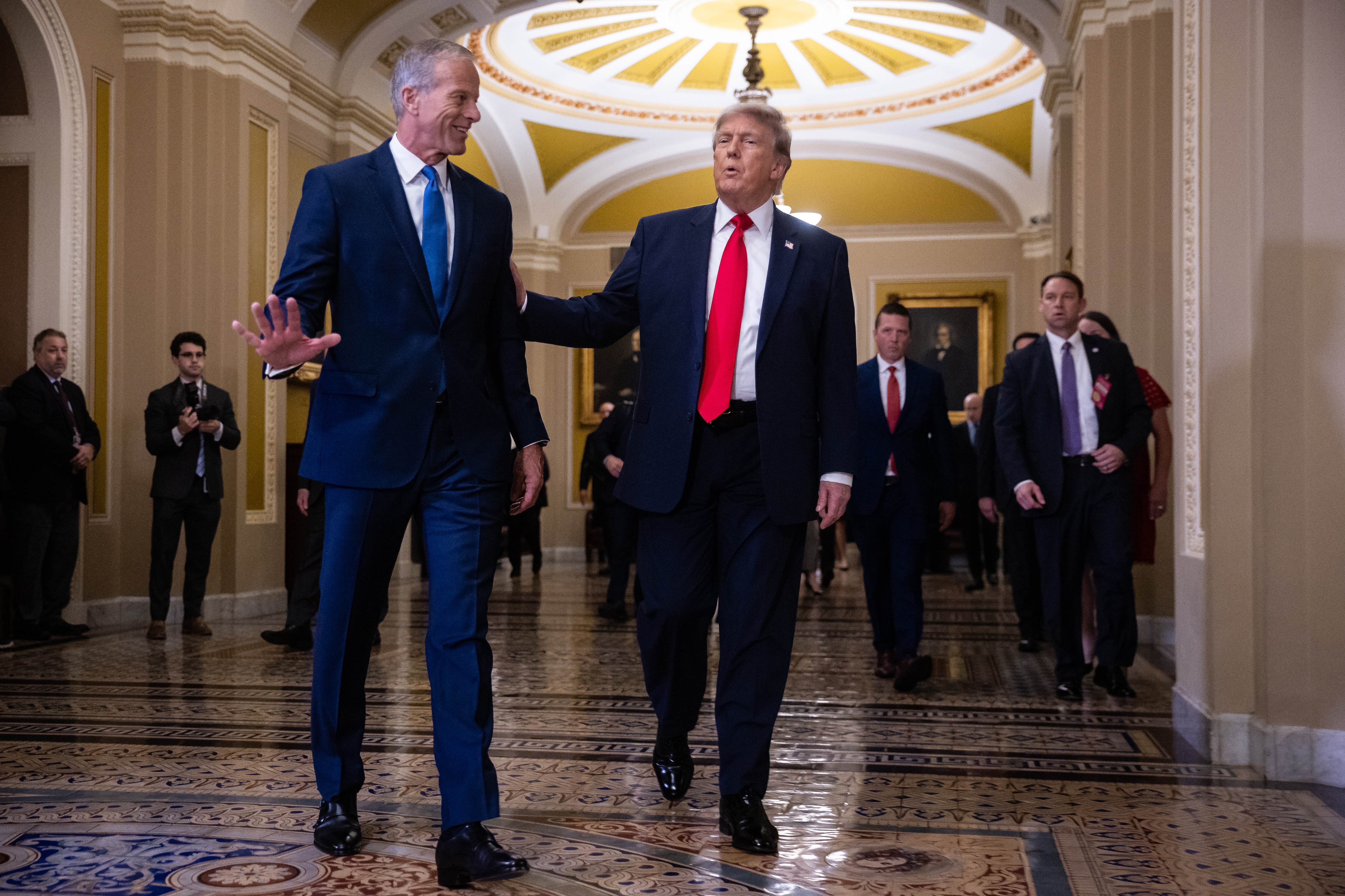 ‘A circular firing squad’: Senate GOP pushes back on Trump’s tiff with Thune