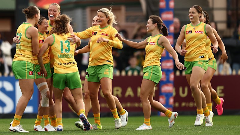 Australia overwhelm Ireland in historic first AFLW international