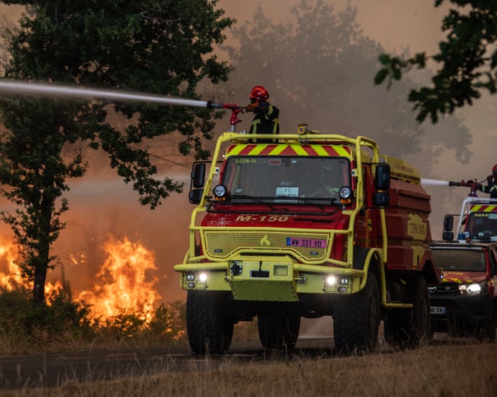 France and Spain race to control wildfires as Bordeaux suburbs evacuated – live