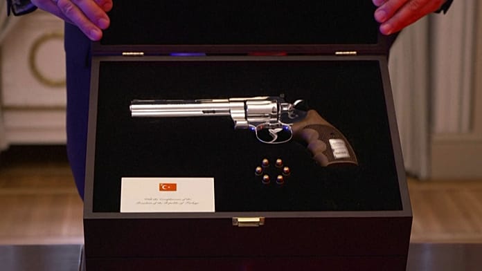 Newly released footage shows revolver gifted by Erdogan to NATO leaders