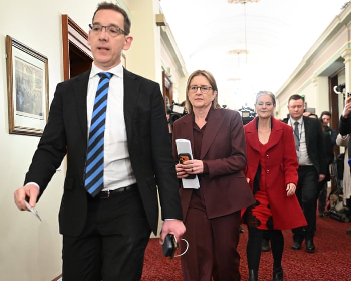 Australia news live: shouting heard in heated meeting over Victorian Labor leadership after Jacinta Allan quits as premier