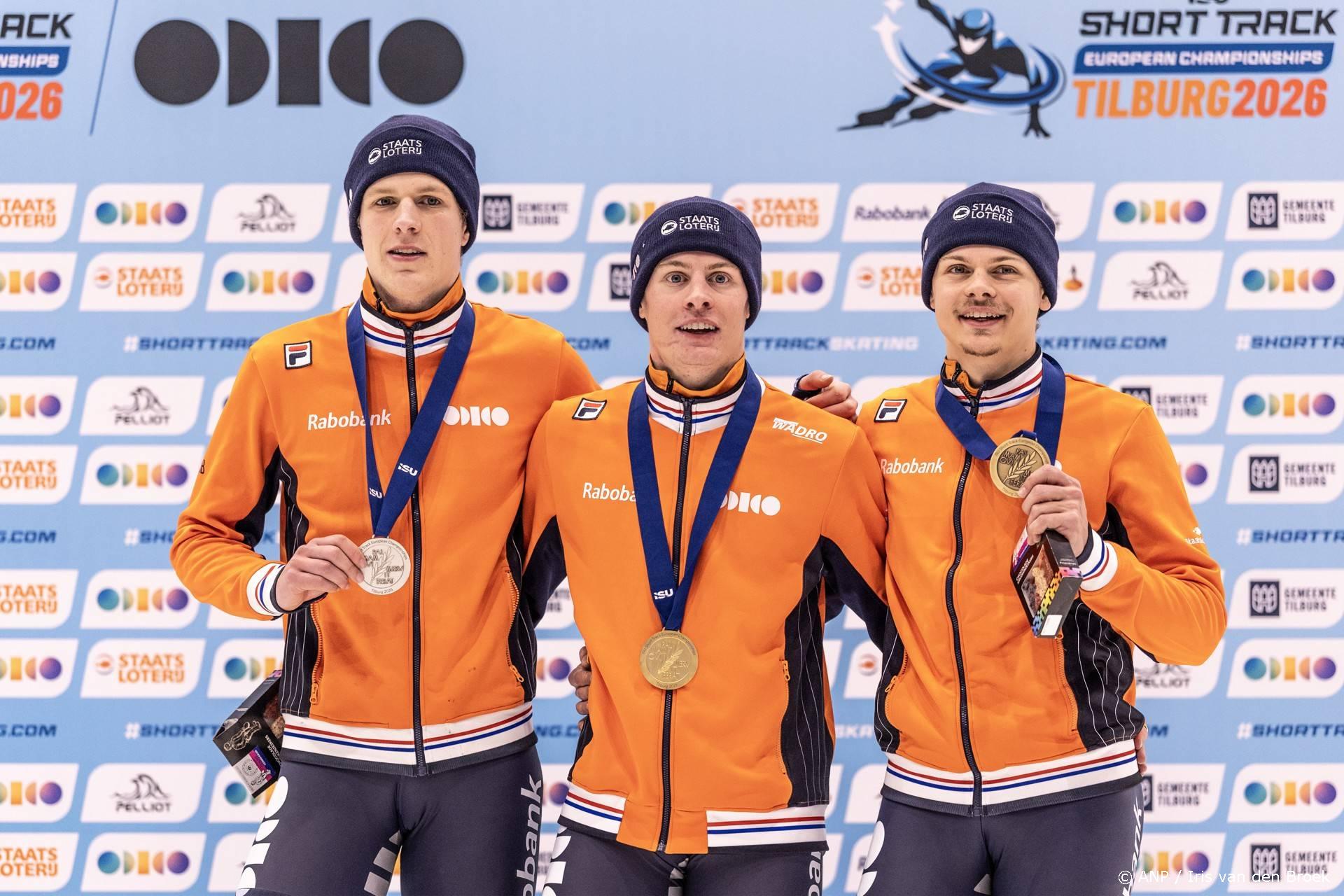 Volledig Nederlands podium op 500 meter bij EK shorttrack