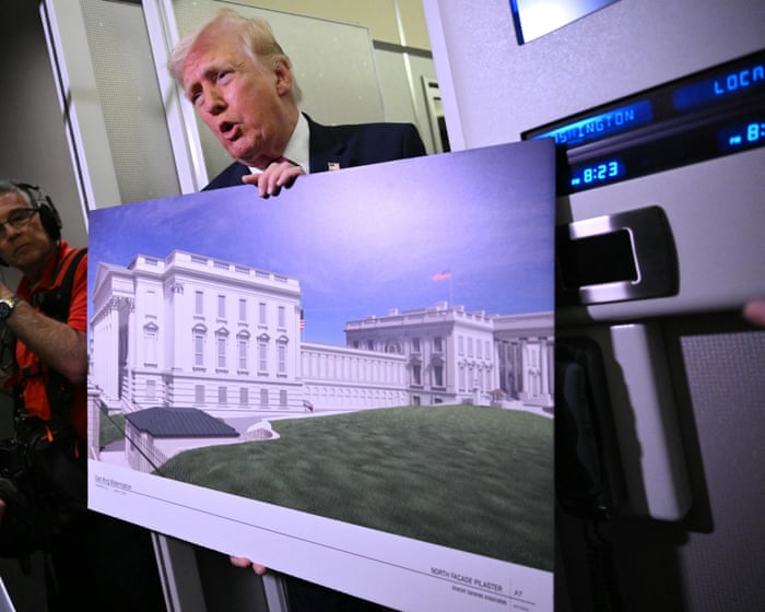 Halting $400m White House ballroom project is national security risk, Trump officials say