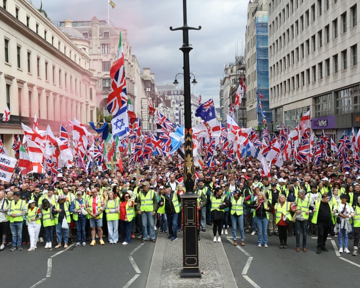Tens of thousands march through London for far-right and pro-Palestine protests – live