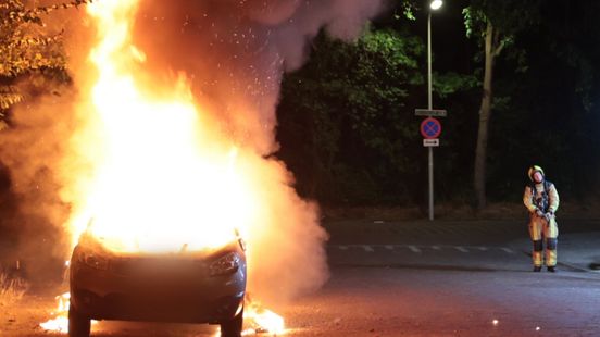 Geparkeerde auto volledig afgebrand