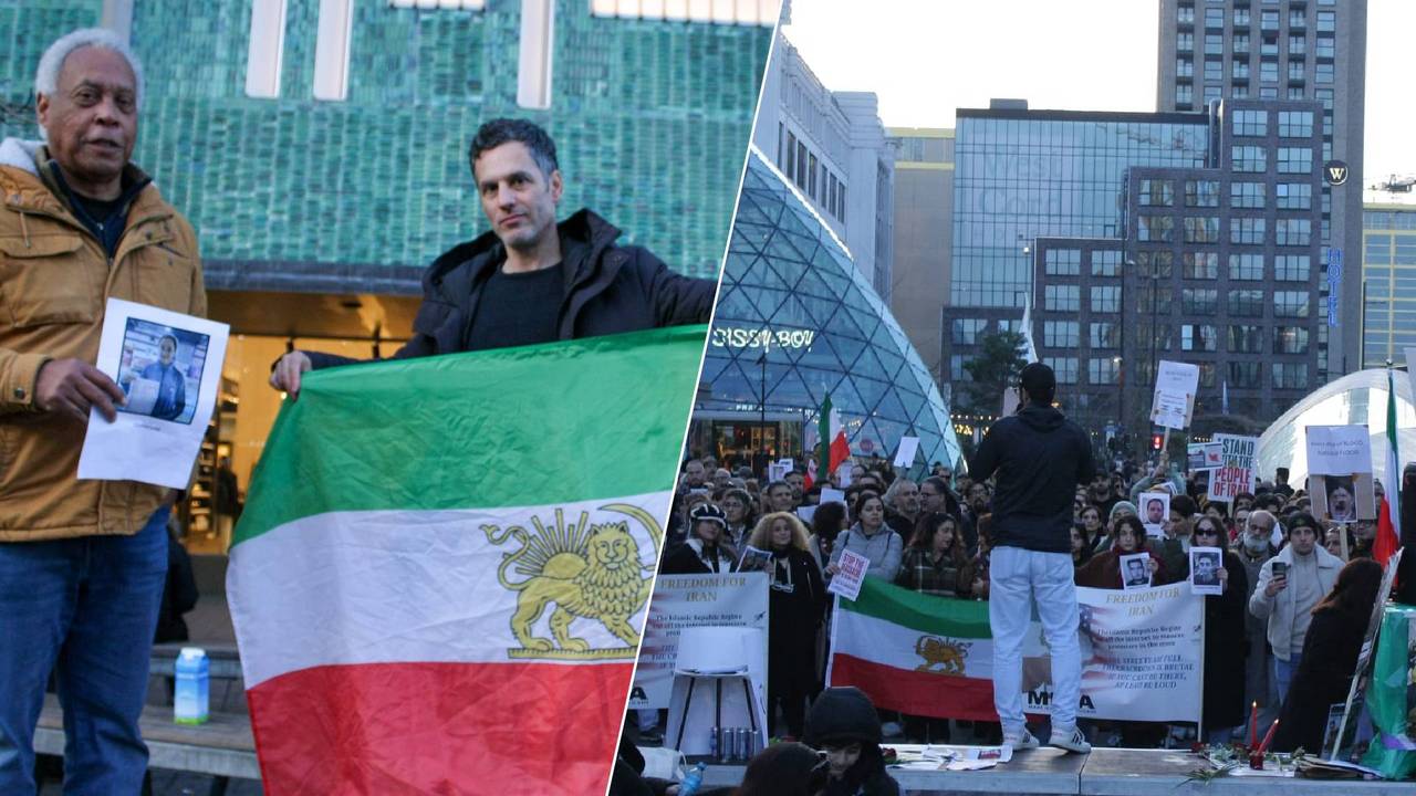 Demonstratie in Eindhoven tegen geweld in Iran: 'stop deze slachtpartij'