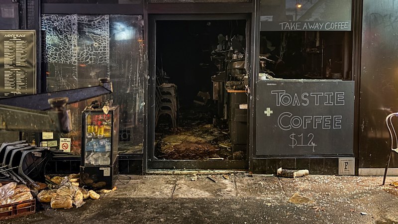 Essendon cafe gutted in suspicious blaze, days after drive-by shooting