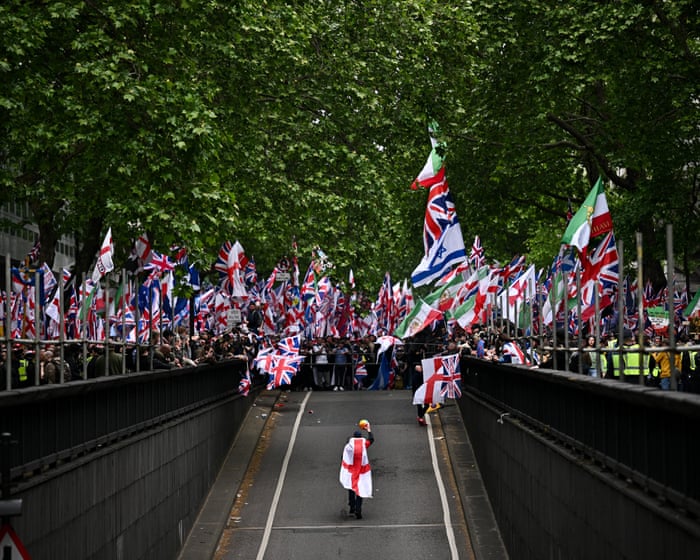Tens of thousands descend on London for far-right and pro-Palestine marches – live