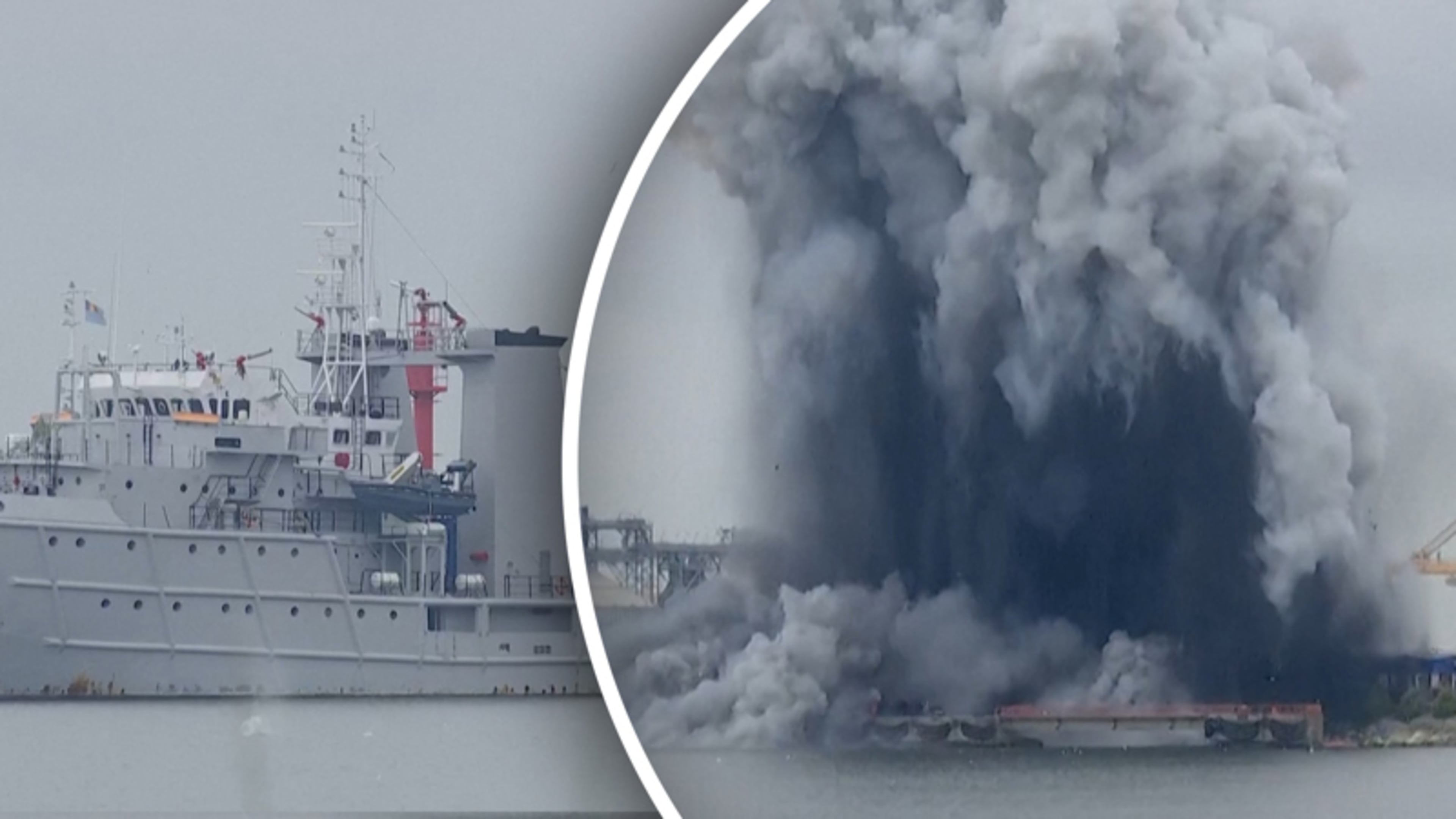 Beelden: drone ontploft in Roemeense havenstad
