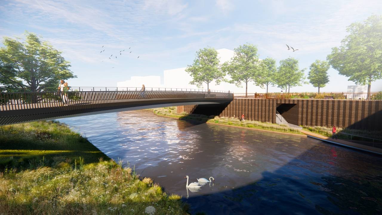 Nieuwe brug wordt 's nachts op z'n plek gelegd en iedereen mag komen kijken