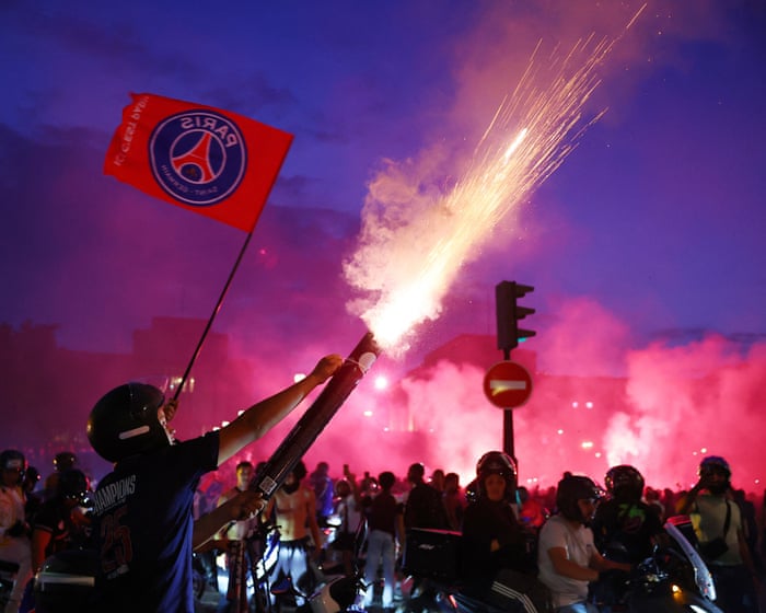 Paris police arrest more than 130 as PSG fans celebrate Champions League win over Arsenal