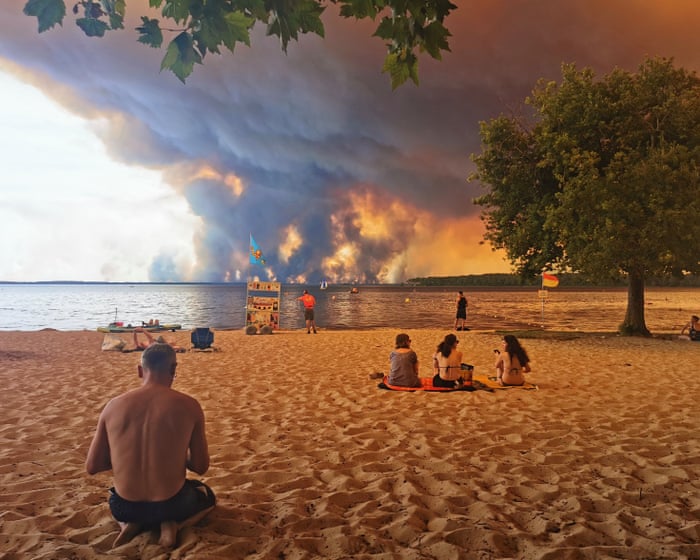 France and Spain race to control wildfires as suburbs of Bordeaux begin evacuation – live