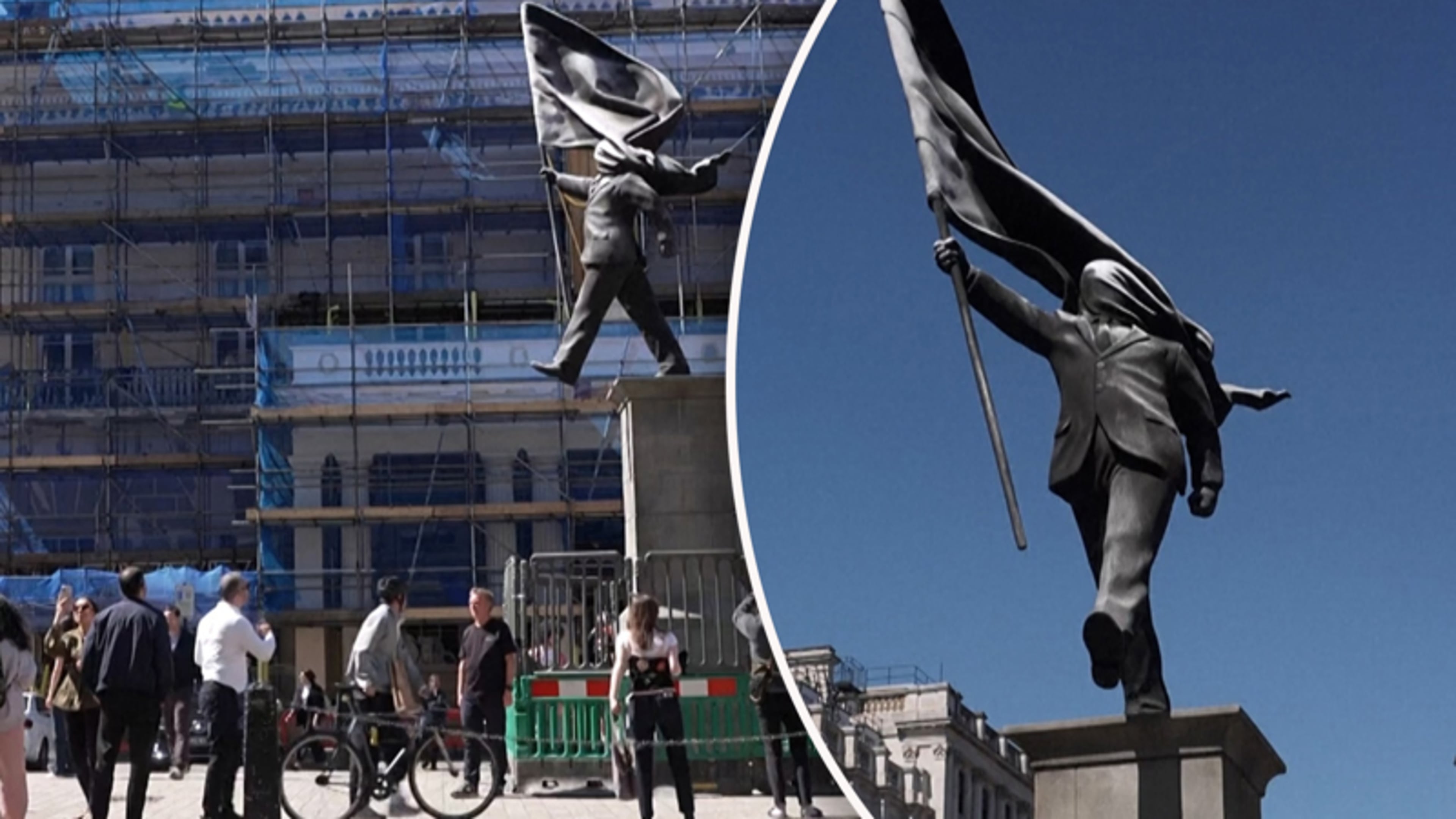 Nieuw standbeeld van Banksy duikt op in Londen