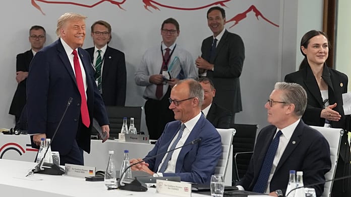 Trump jokes ‘I’m the boss’ as he arrives for G7 meeting