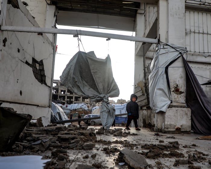 Winter storms kill five in Gaza amid desperate conditions in makeshift camps