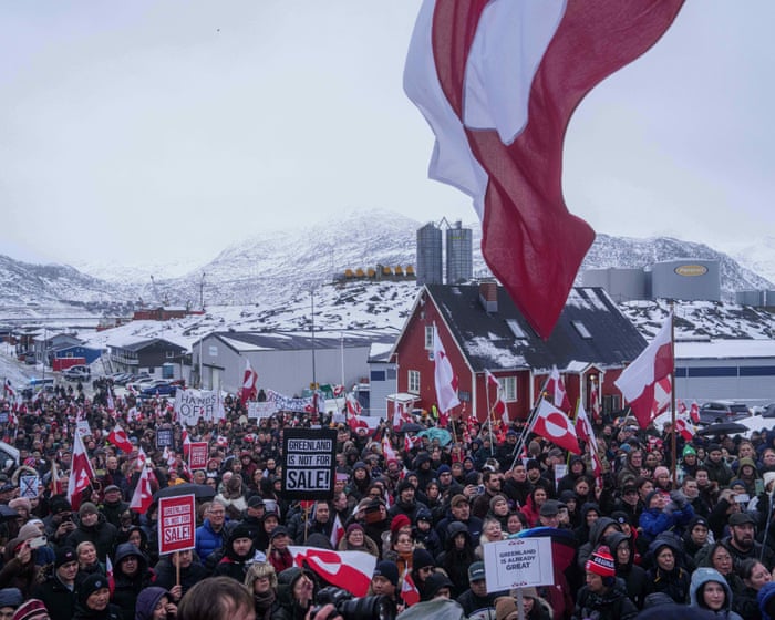 Thousands of Greenlanders march against Trump’s takeover threat