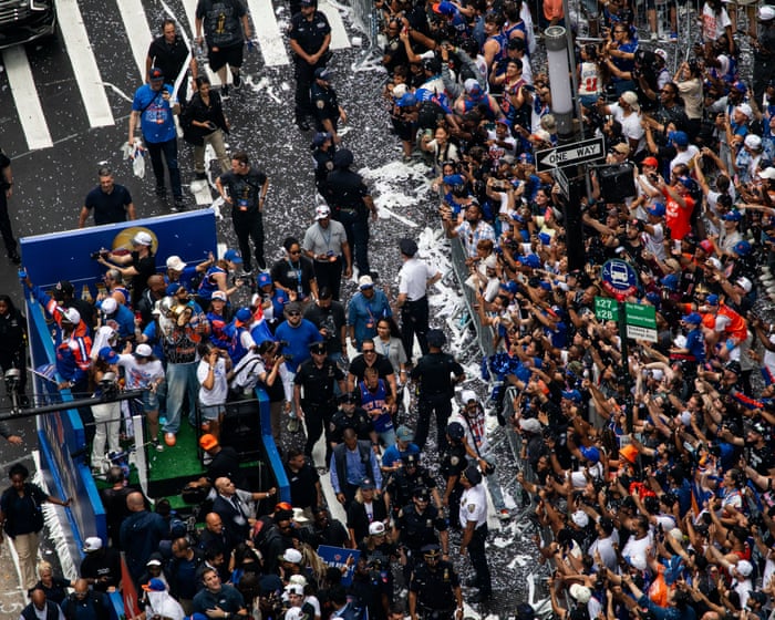 Thousands of Knicks fans celebrate big win with joyous New York parade: ‘We family now’