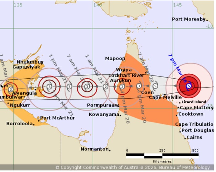 Tropical Cyclone Narelle to make landfall in far north Qld on Friday as category 5 storm, bringing 315km/h wind gusts